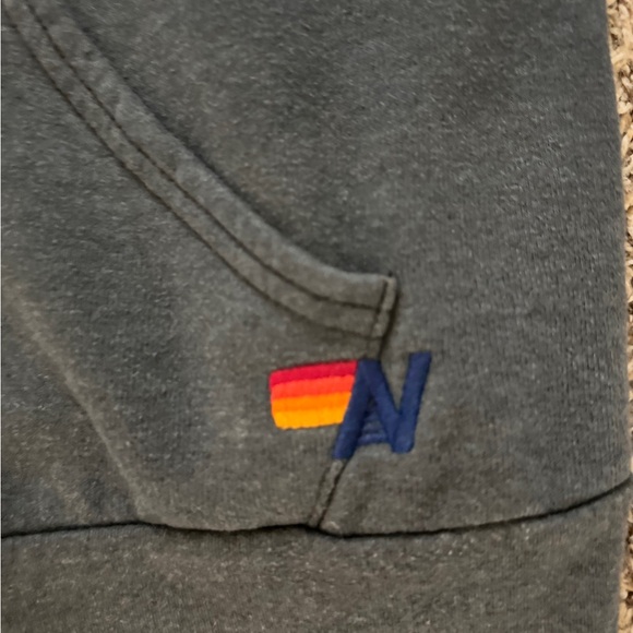 Aviator Nation multistriped full zip dark grey hoodie size large - Picture 7 of 14